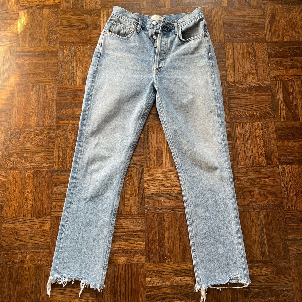 AGOLDE Riley High Rise Straight Crop Jeans
